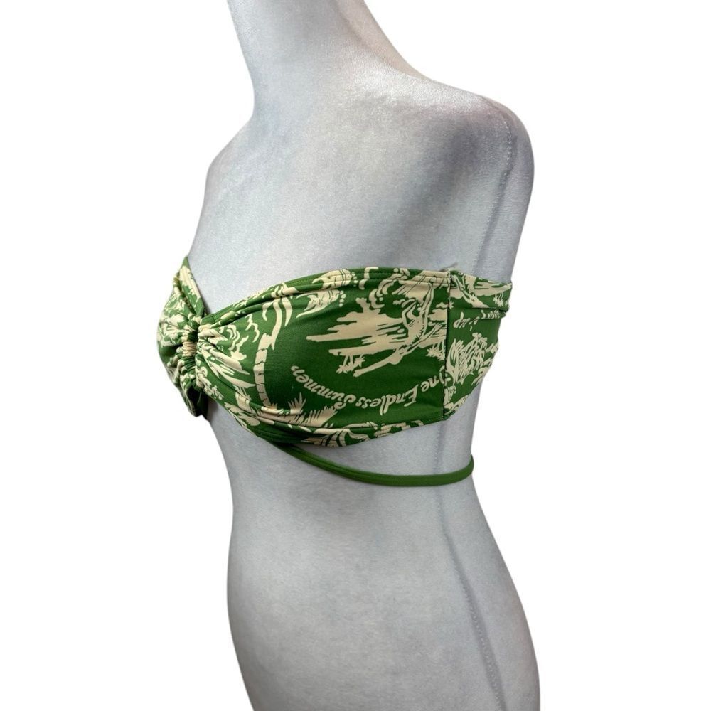 Brand new with Tags Coco Rave Bandeau Bikini Top‎ Green and Tan Size M/L C Cup